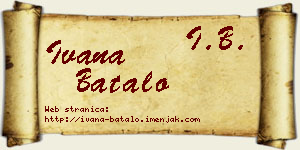 Ivana Batalo vizit kartica
